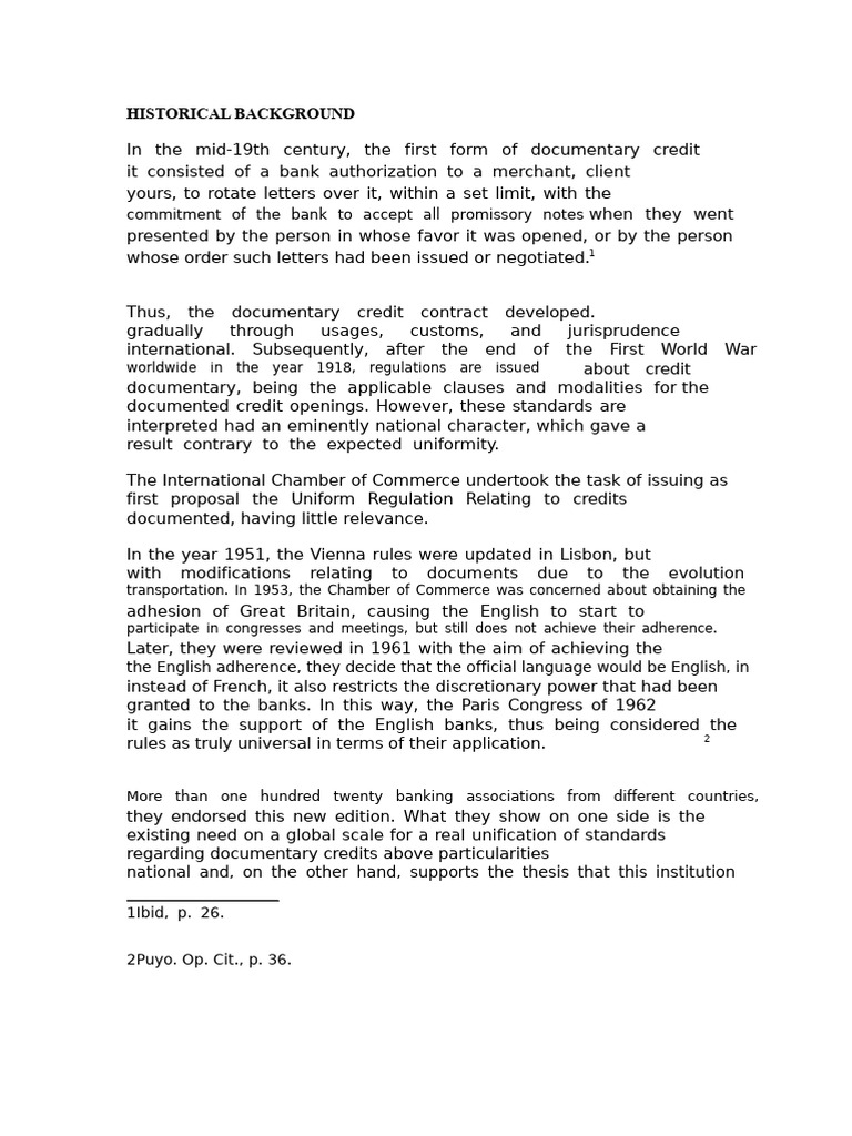 History and Functions of Documentary Credit | PDF | Letter Of Credit ...