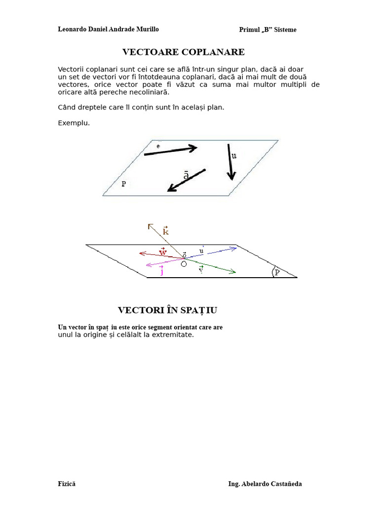 Vectori Coplanari | PDF