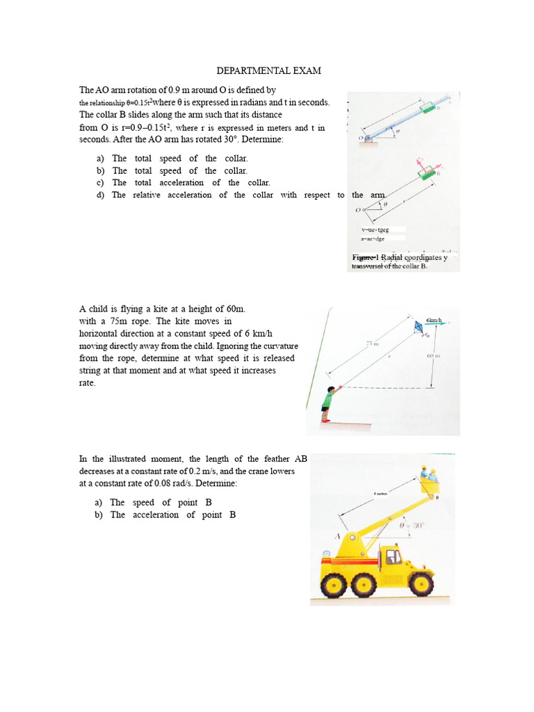 3-Departmental Exam | PDF | Acceleration | Velocity