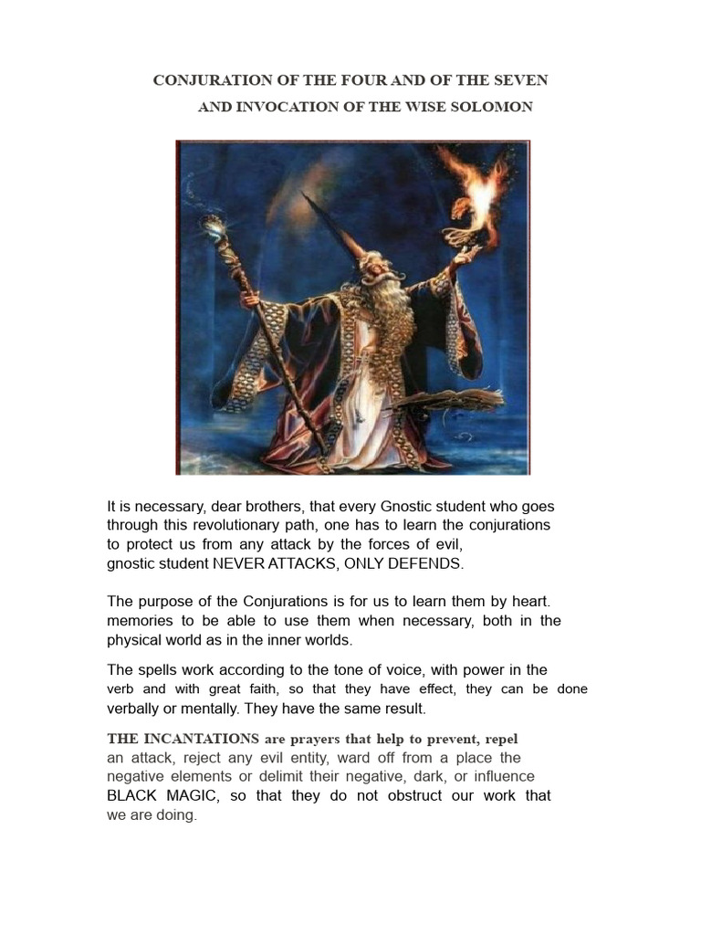 Conjuration of the Seven and Four | PDF | Lord's Prayer | Names Of God ...