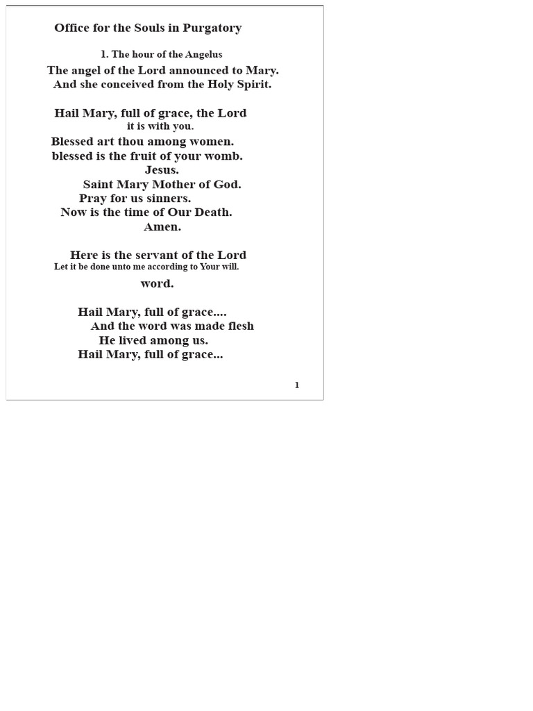 Office of Souls | PDF | Mary, Mother Of Jesus | Purgatory