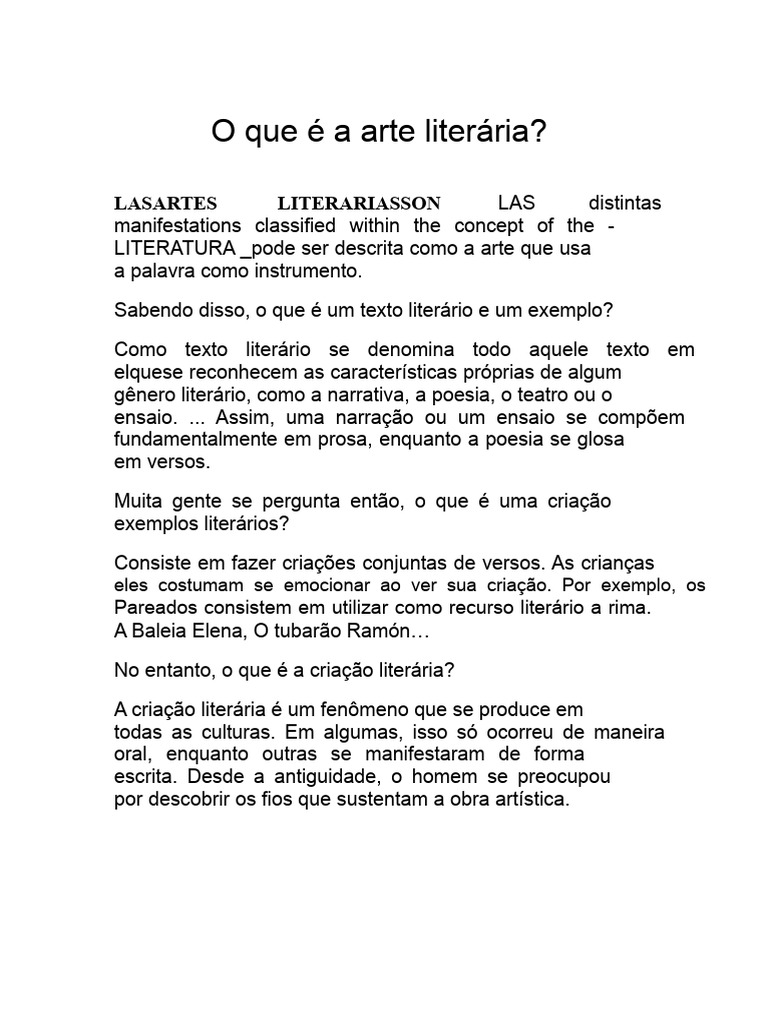 Entendendo a Arte Literária e Seus Gêneros | PDF | Narrativa | Poesia