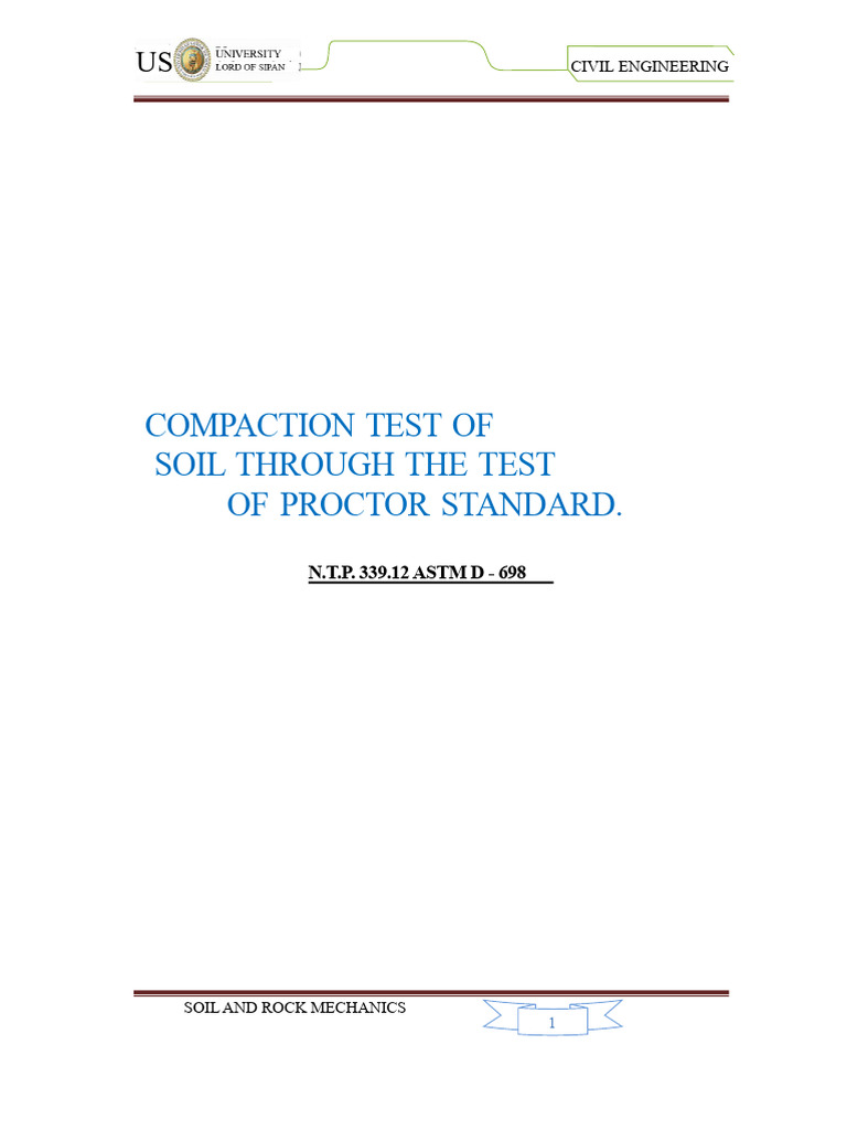 Proctor Standard Soil Compaction Test | PDF | Applied And ...