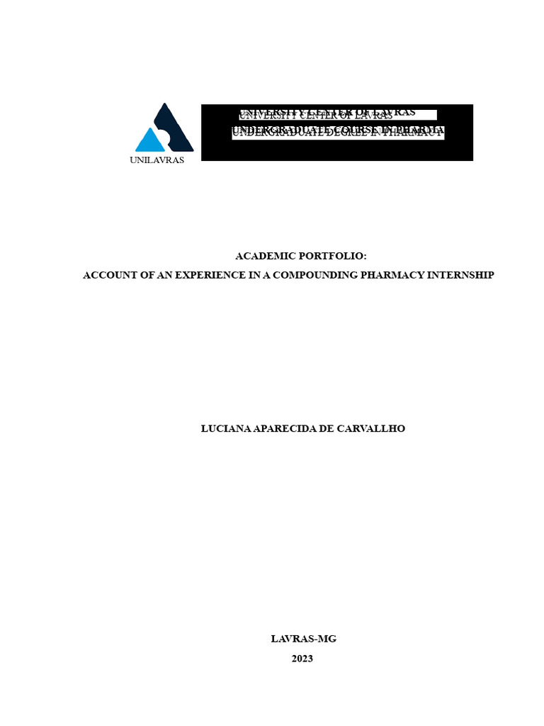 Pharmacy Internship Experience Report | PDF | Pharmaceutical ...