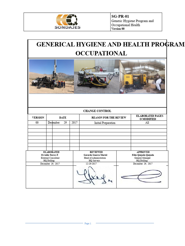 Generic Hygiene & Occupational Health Program | PDF | Occupational ...