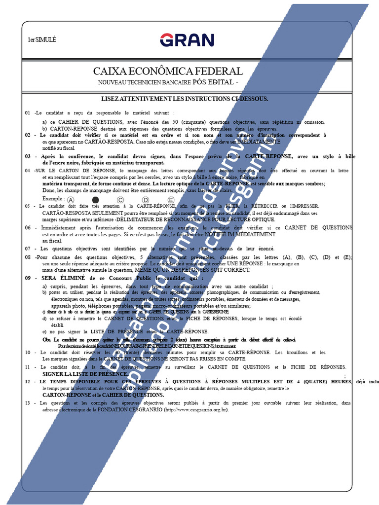 Instructions pour le Simulé CEF | PDF | Banques | Impôts