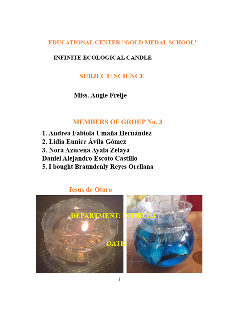 Infinite Eco Candle Project Overview | PDF | Candle | Oil