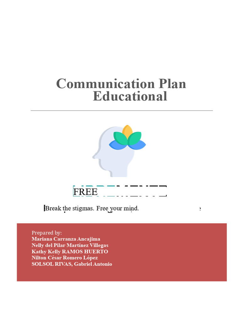 Communication Plan | PDF | Mental Health | Mental Disorder