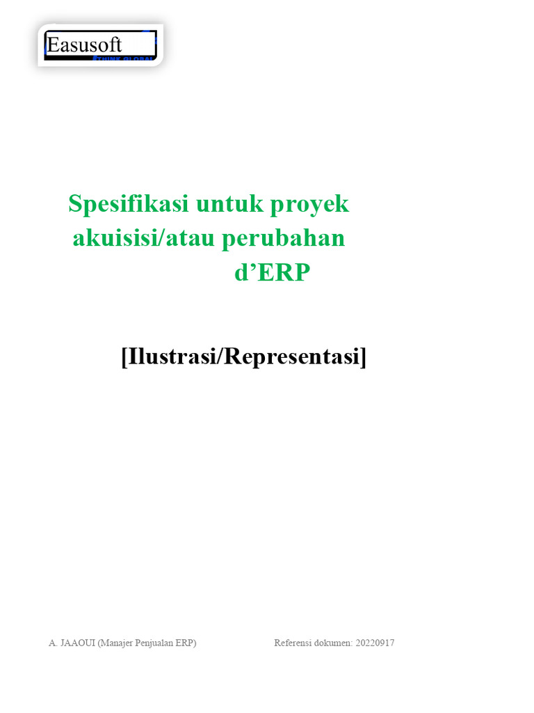 Spesifikasi Proyek ERP Easysoft Maroko | PDF