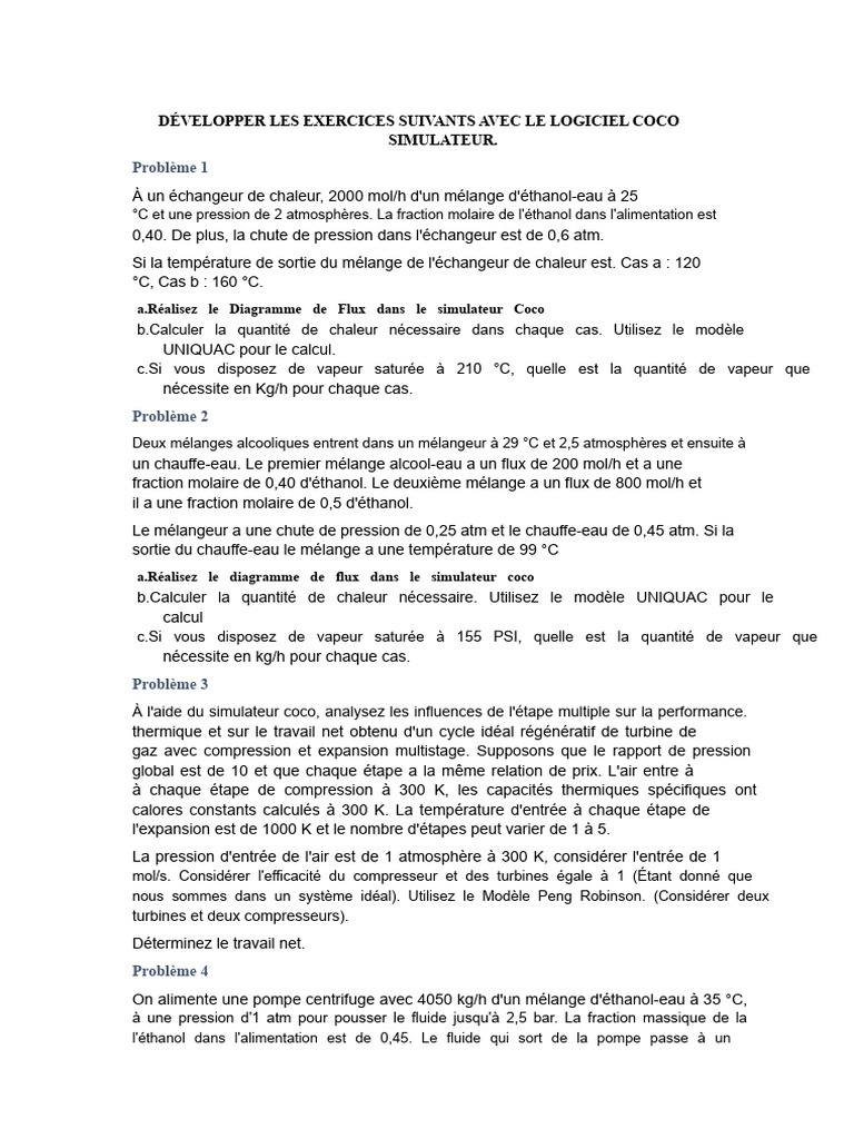 Développer Les Exercices Suivants Avec Le Logiciel Coco Simulator ...