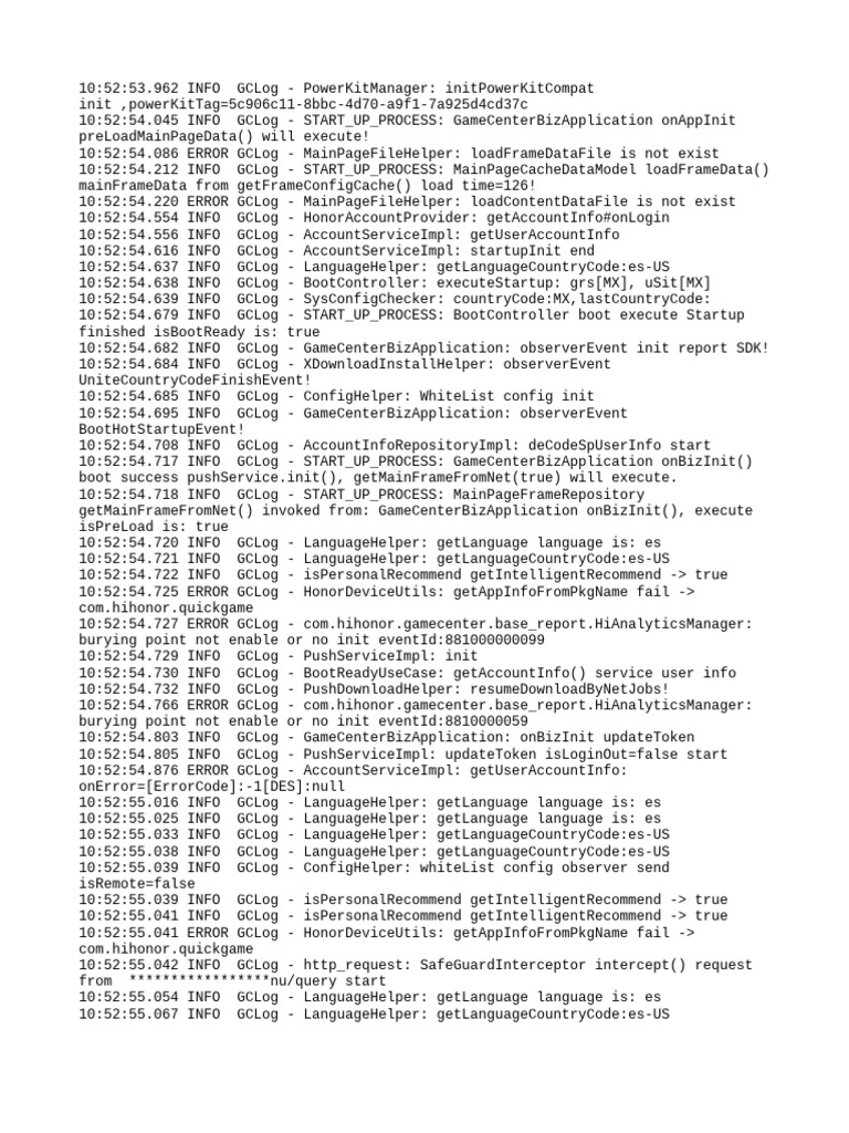 GameCenter Startup Process Log Analysis | PDF | Software | Internet