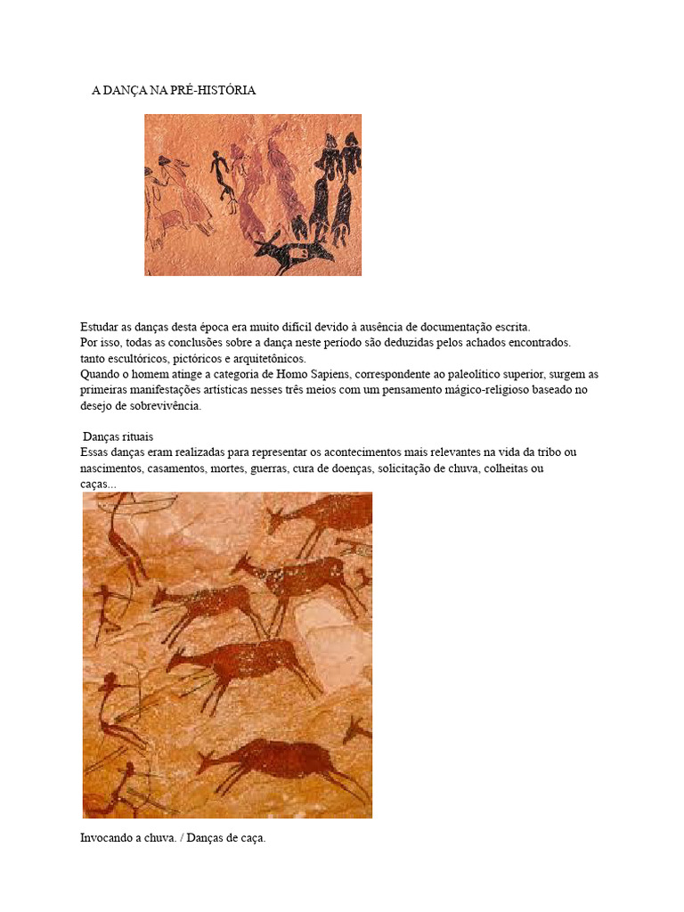 Danças na Pré-História: Surgimento e Função | PDF | Paleolítico | Idade ...