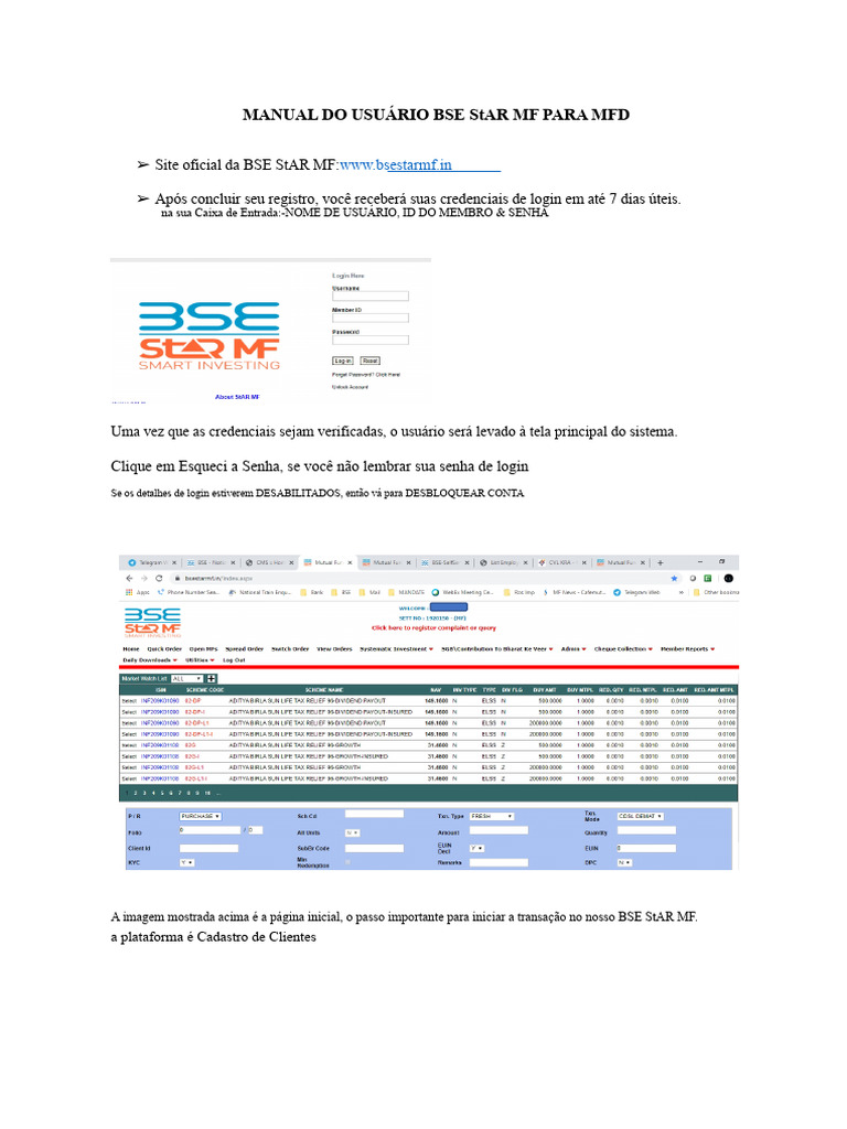 Manual Do Usuário Bse Star MF para MFD | PDF | Cheque (banco ...