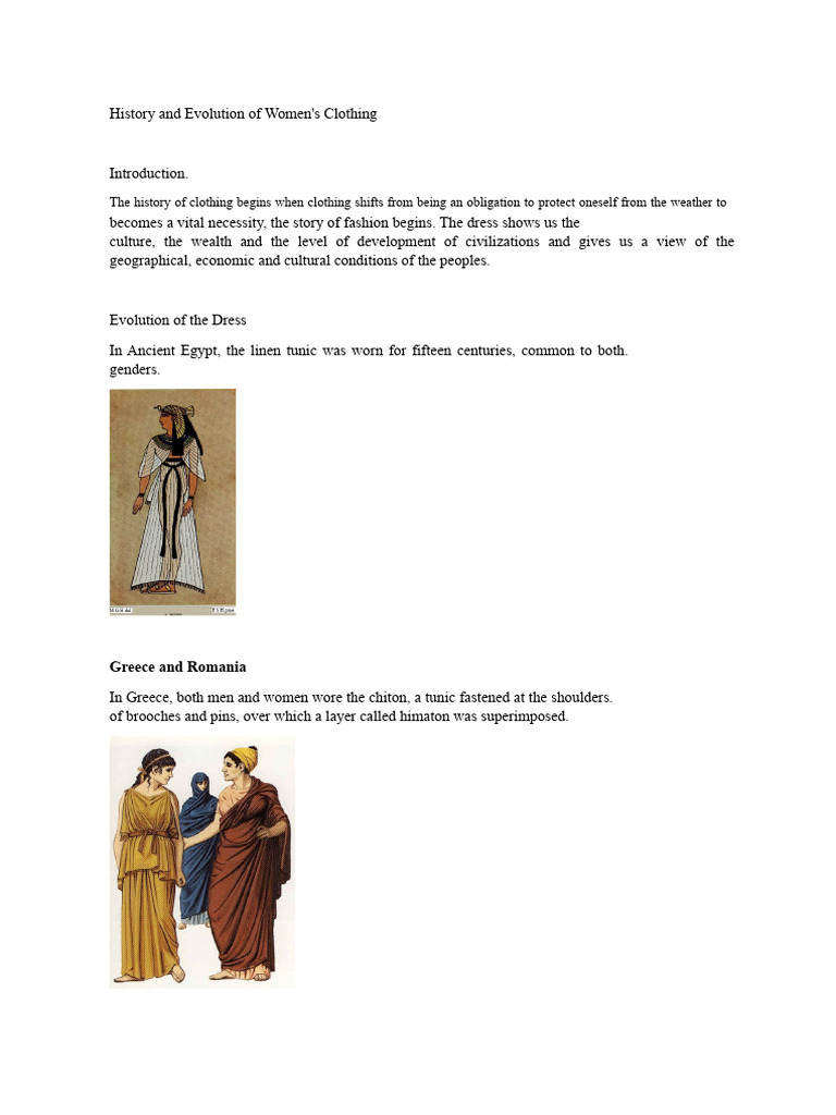 Evolution of Women's Dresses Through History | PDF | Dress | Skirt