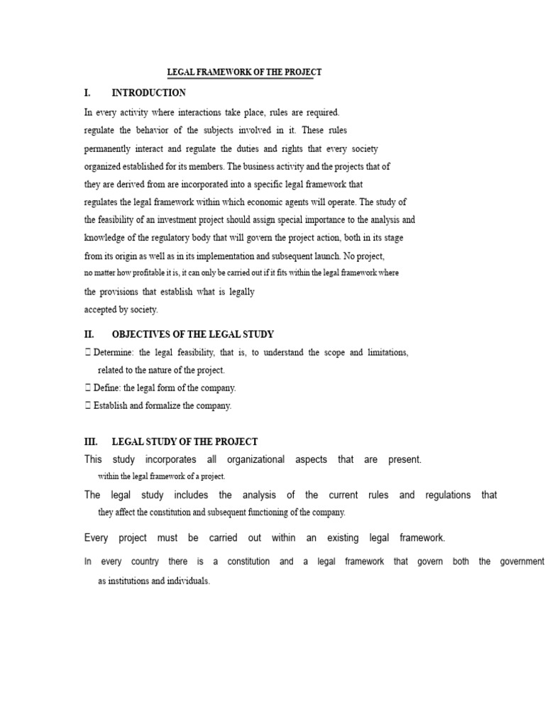 Legal Framework for Project Feasibility | PDF | Limited Liability ...