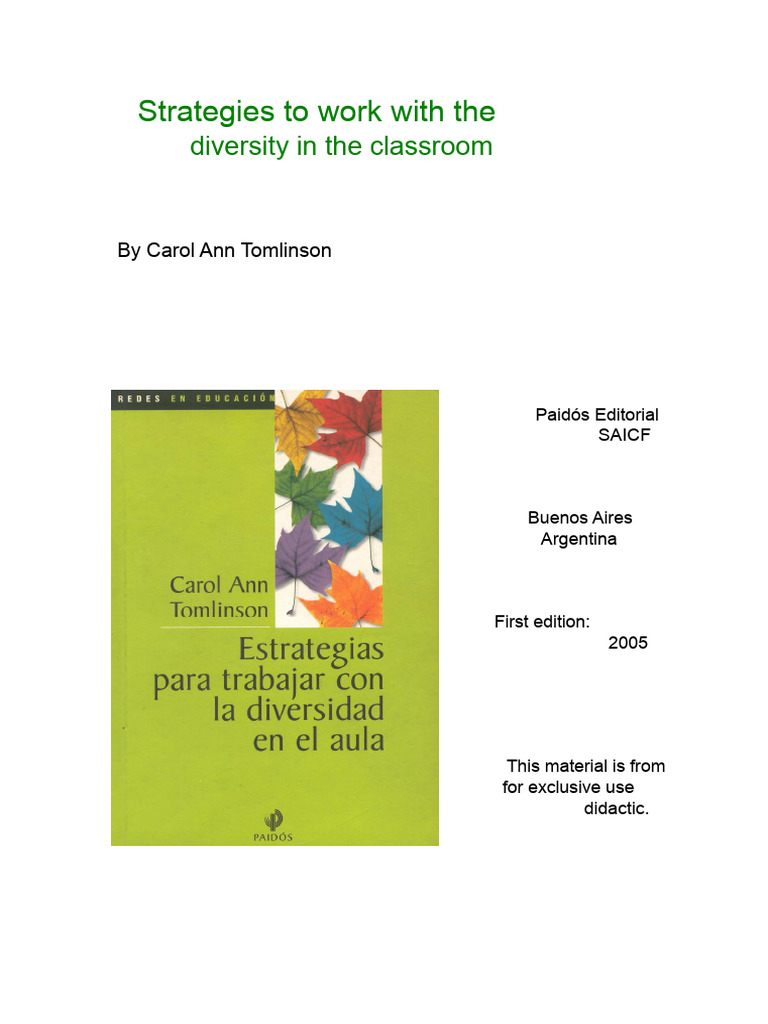Classroom Diversity: Differentiated Strategies | PDF | Differentiated ...