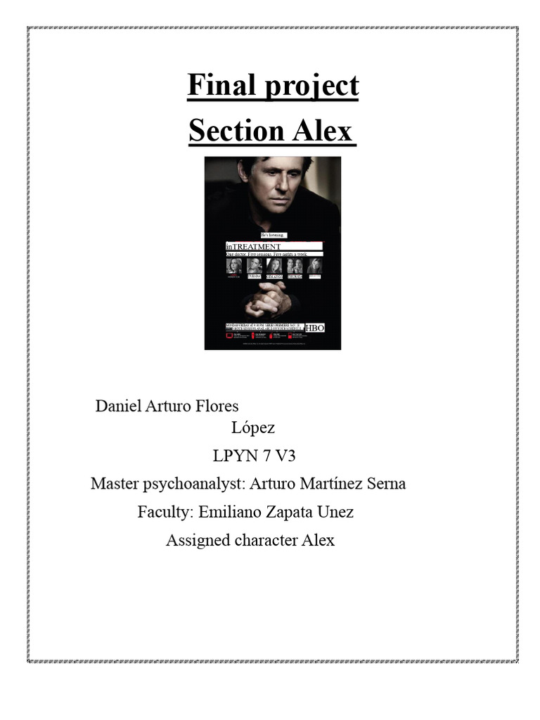 Psychological Evaluation Character Alex | PDF | Psychoanalysis ...