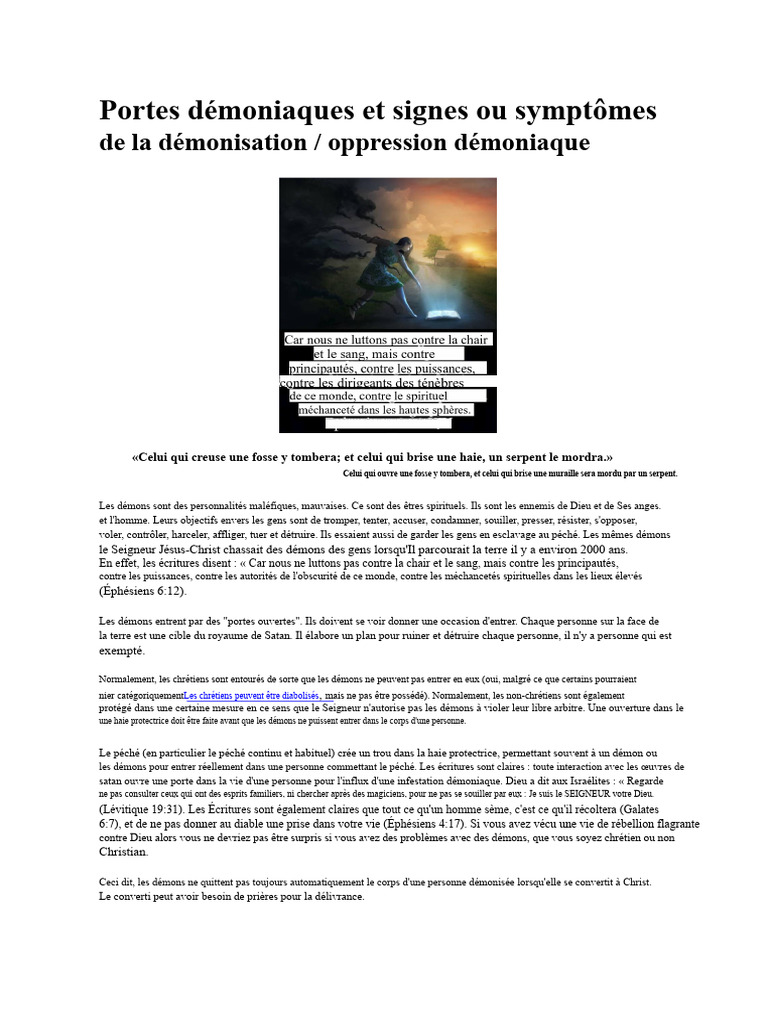 Signes de démonisation et délivrance | PDF | Démons | Jésus