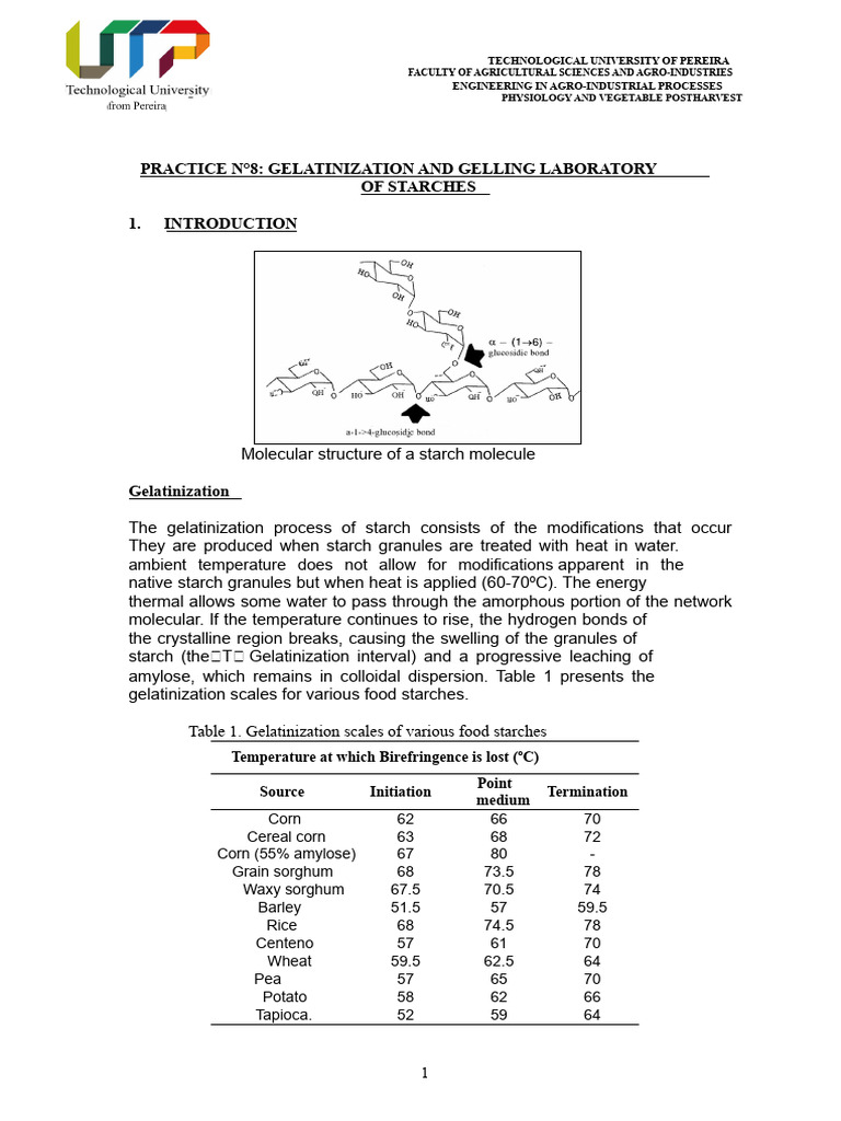 Gelatinization vs. Gelation Explained | PDF | Starch | Chemistry