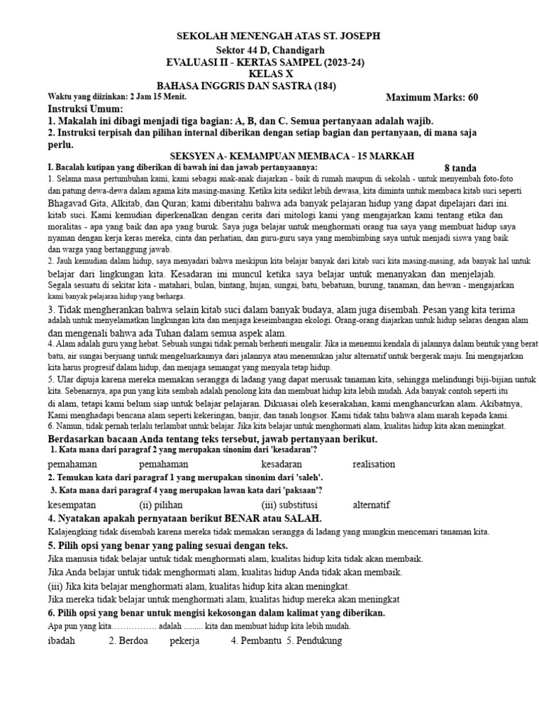 Surat Edaran - 20230901075604 - Kelas - X - Eval - 2 - Paper - Sample ...