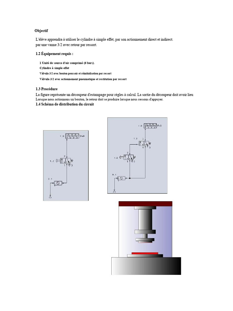 Utilisation du cylindre à simple effet | PDF