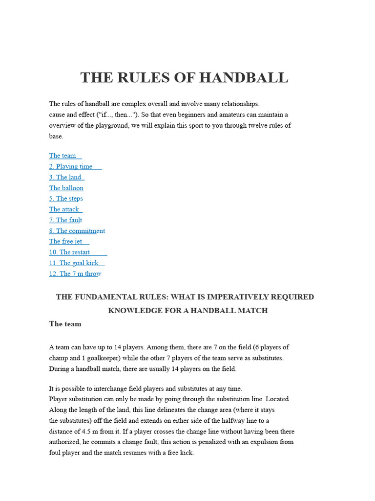 Handball | PDF | Athletic Sports | Ball Games