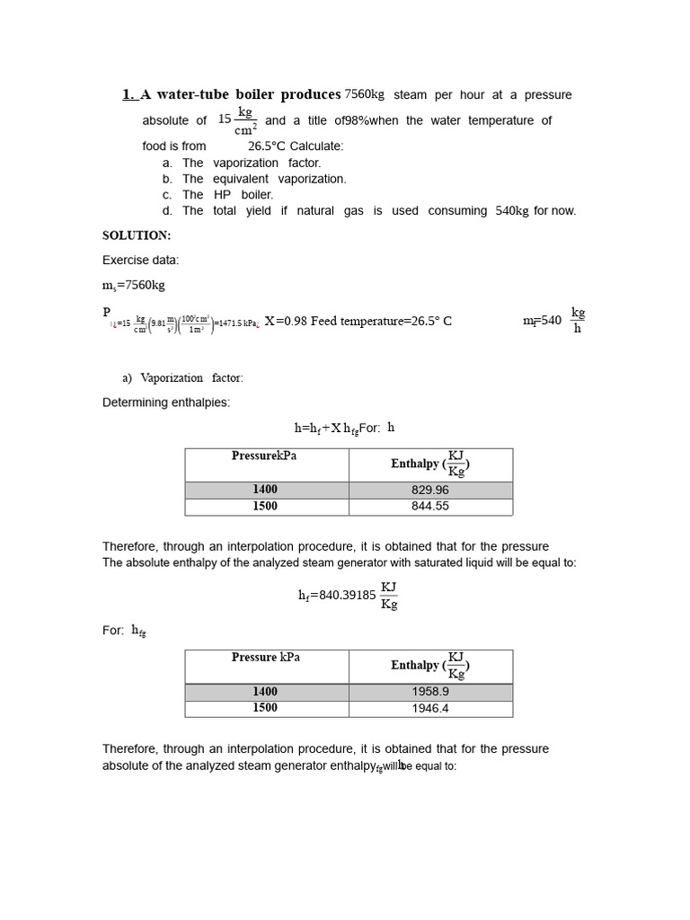 Steam Boiler Performance Calculations | PDF | Boiler | Enthalpy