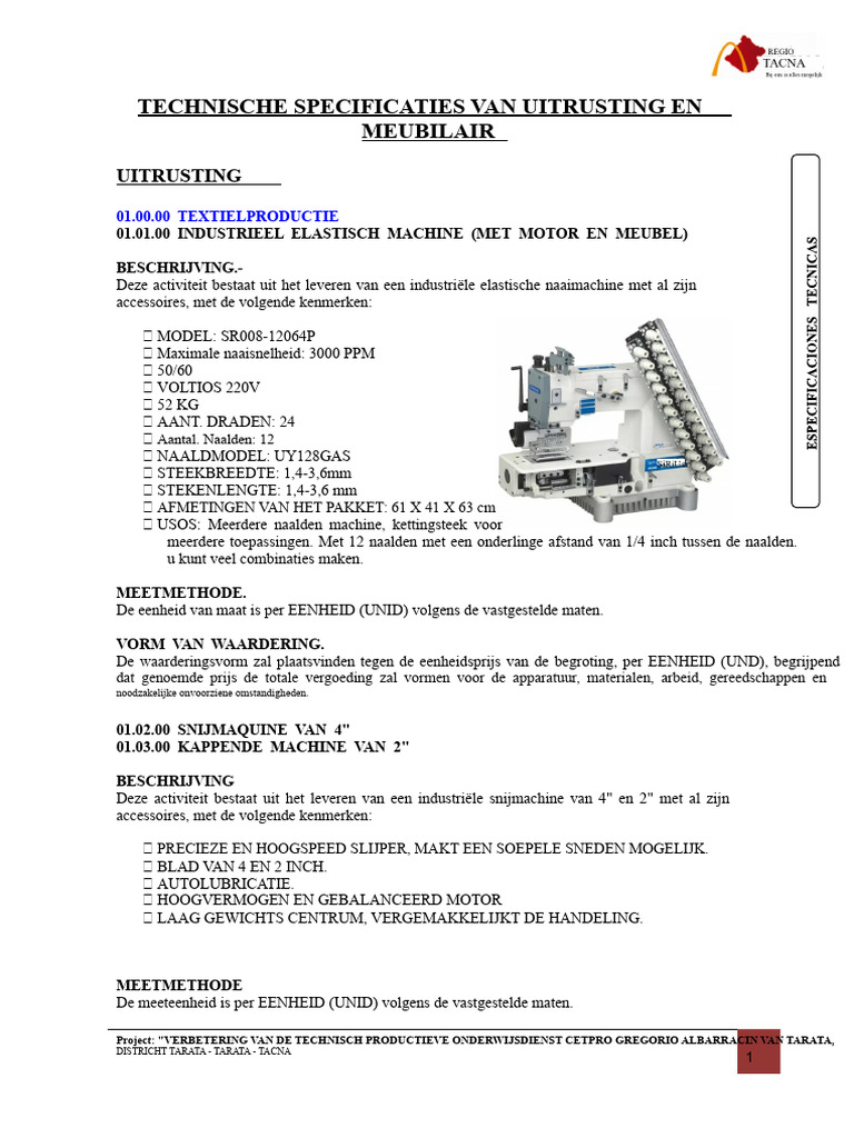 Technische Specificaties UITRUSTING (GEEL) | PDF