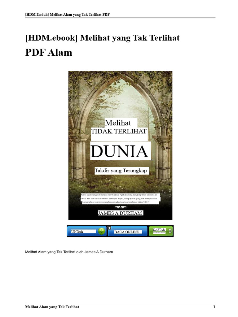 (HDM - Ebook) Melihat Alam Yang Tak Terlihat James Durham Unduh Gratis ...