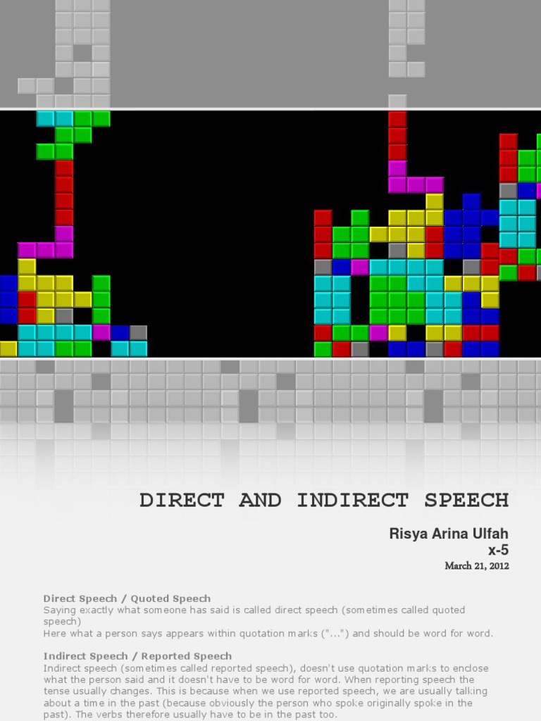 Direct Indirect | PDF | Grammar | Linguistic Morphology