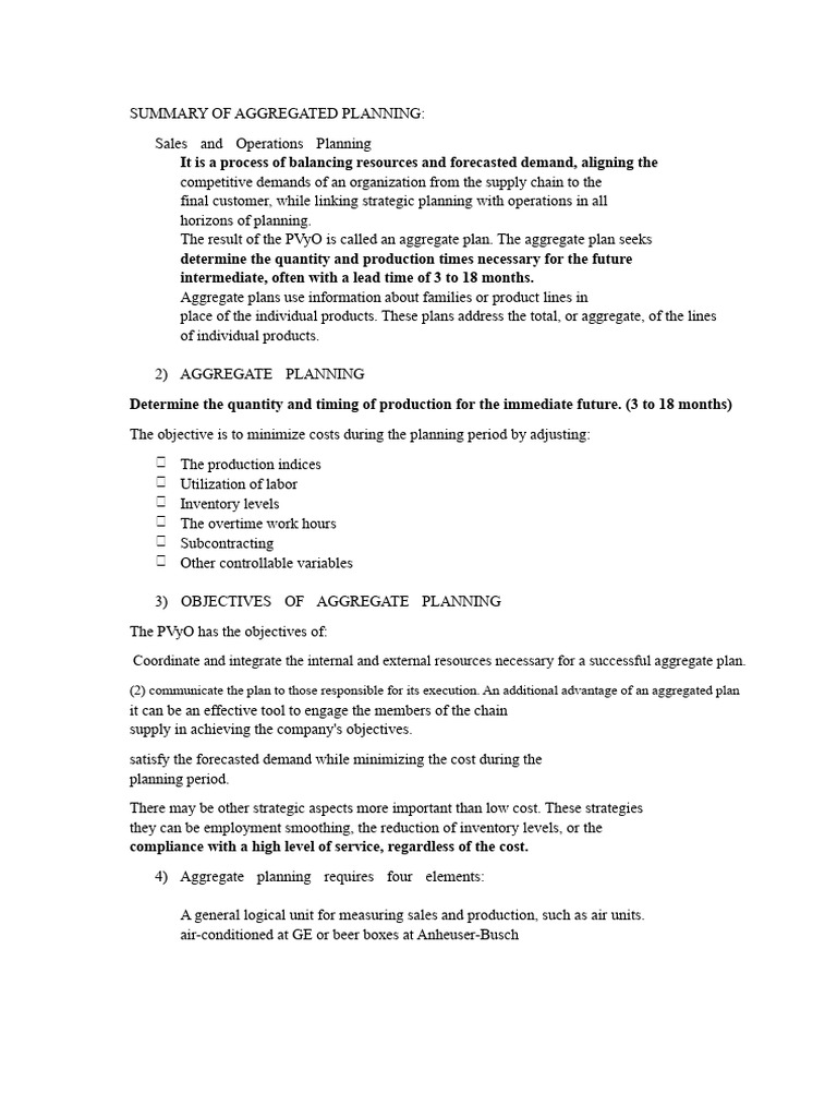 Aggregate Planning Strategies Overview | PDF | Labour Economics | Demand