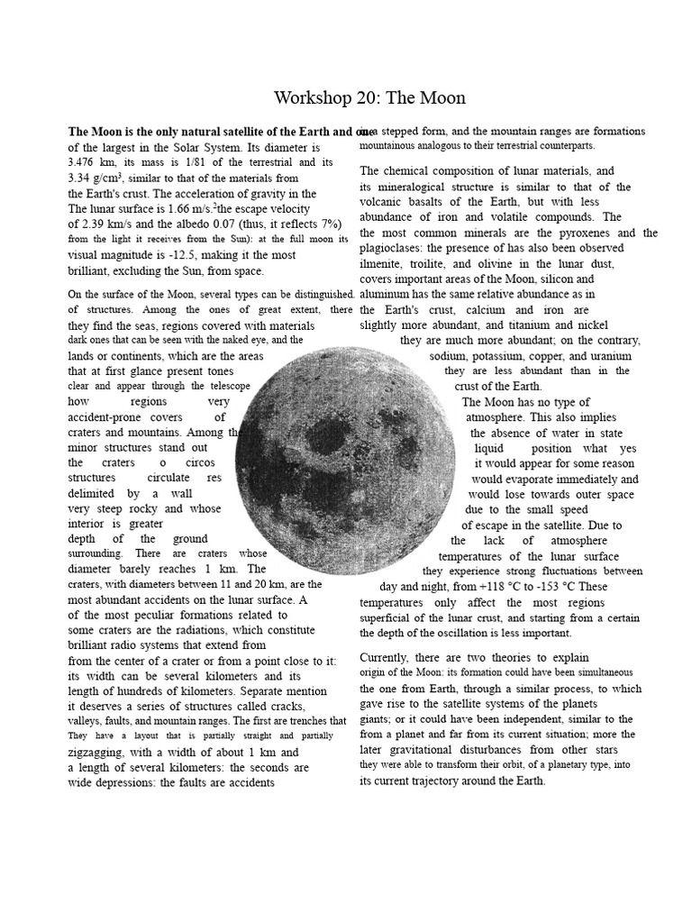 Moon's Surface and Composition Explained | PDF | Moon | Earth