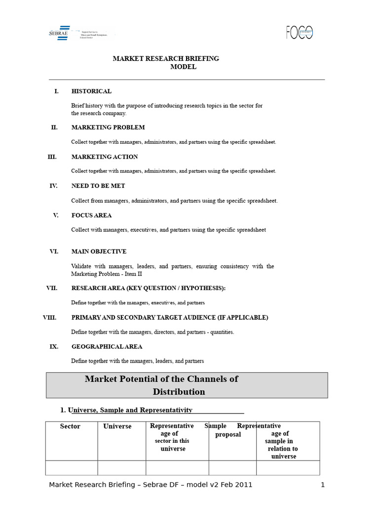 MARKET RESEARCH BRIEFING Model v2 2011 | PDF | Market Segmentation ...