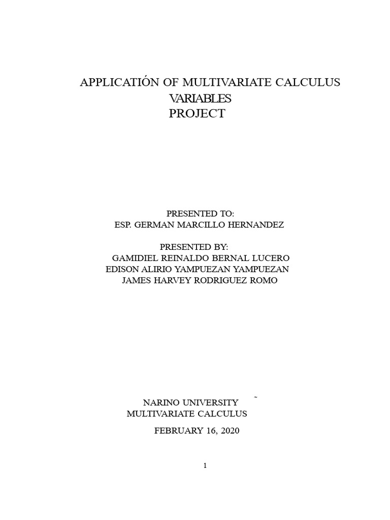 Multivariable Calculus in Civil Engineering | PDF | Multivariable ...
