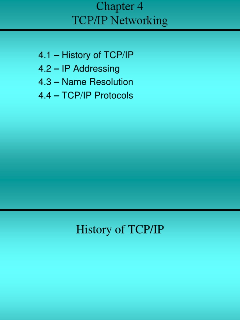History of TCP/IP Protocols | PDF | Internet Protocol Suite | Internet ...