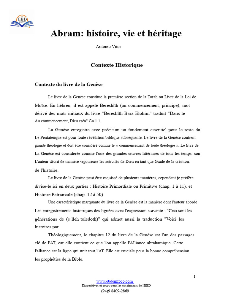 Histoire et héritage d'Abram | PDF | Abraham | Livre de la Genèse