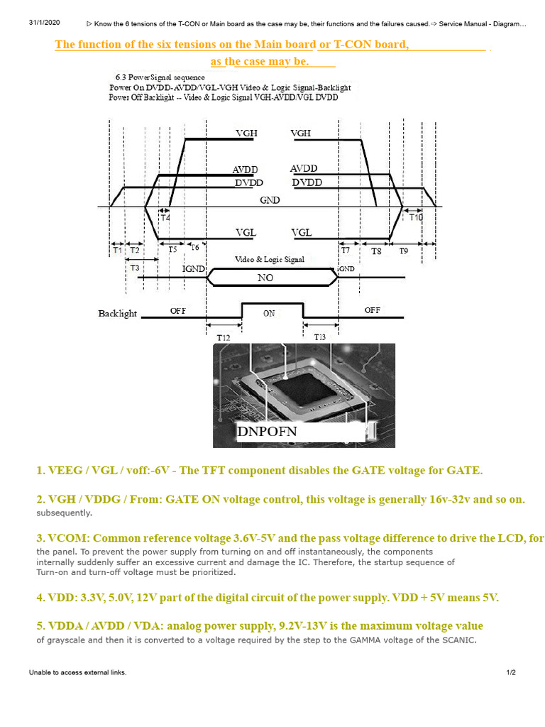 6 Tensions of The T-CON or Main Board Depending On The Case, Their ...