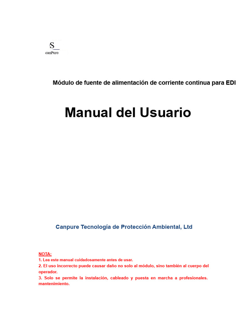 Módulo de Alimentación DC para EDI | PDF | Fuente de alimentación ...