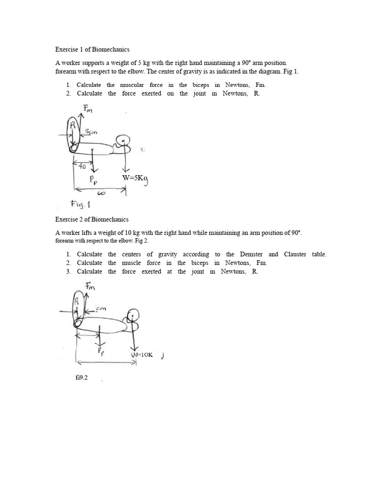 Biomechanics Exercises | PDF