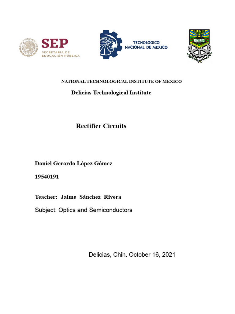 Understanding Rectifier Circuits | PDF | Rectifier | Diode