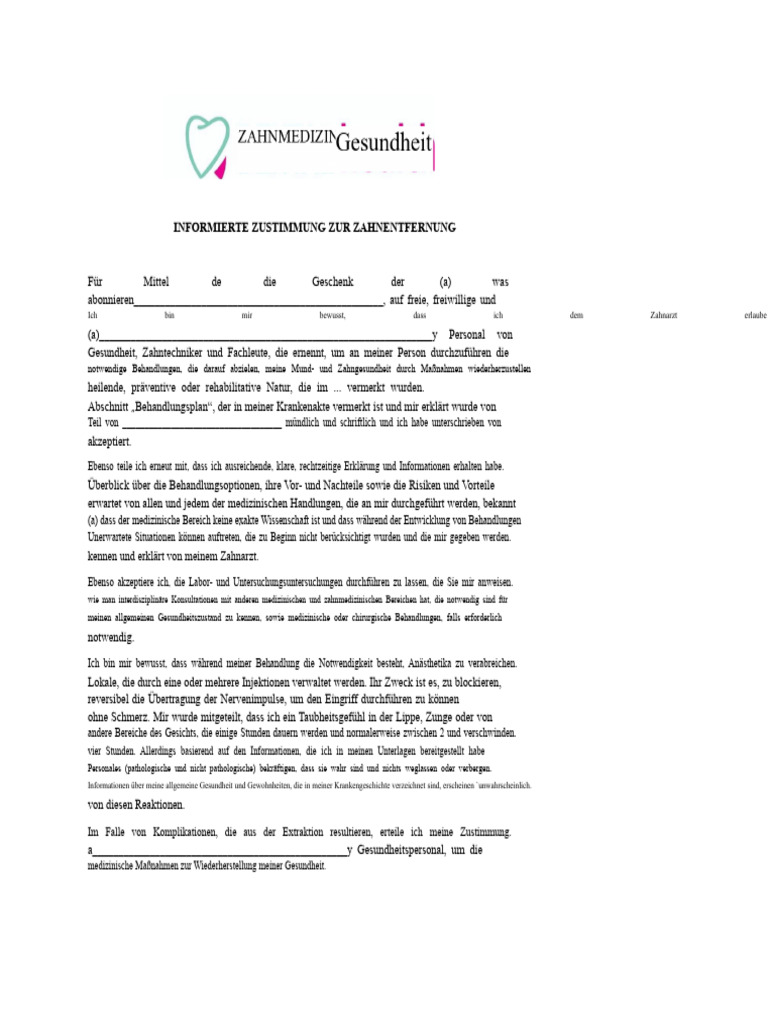 Einwilligung Zur Extraktion | PDF