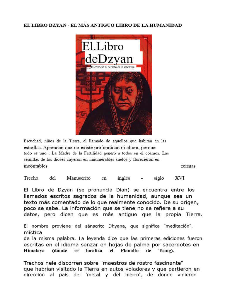 El Libro de Dzyan: Sabiduría Oculta | PDF | Helena Blavatsky