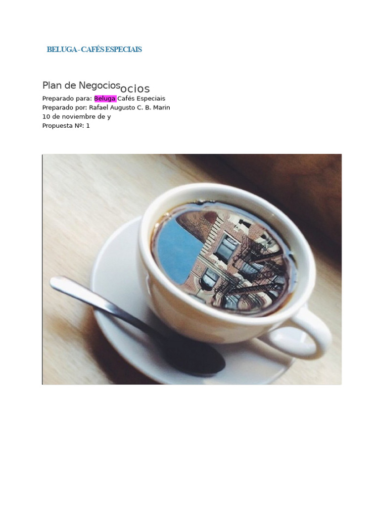 Plan de Negocio - Cafetería | PDF | café | Business