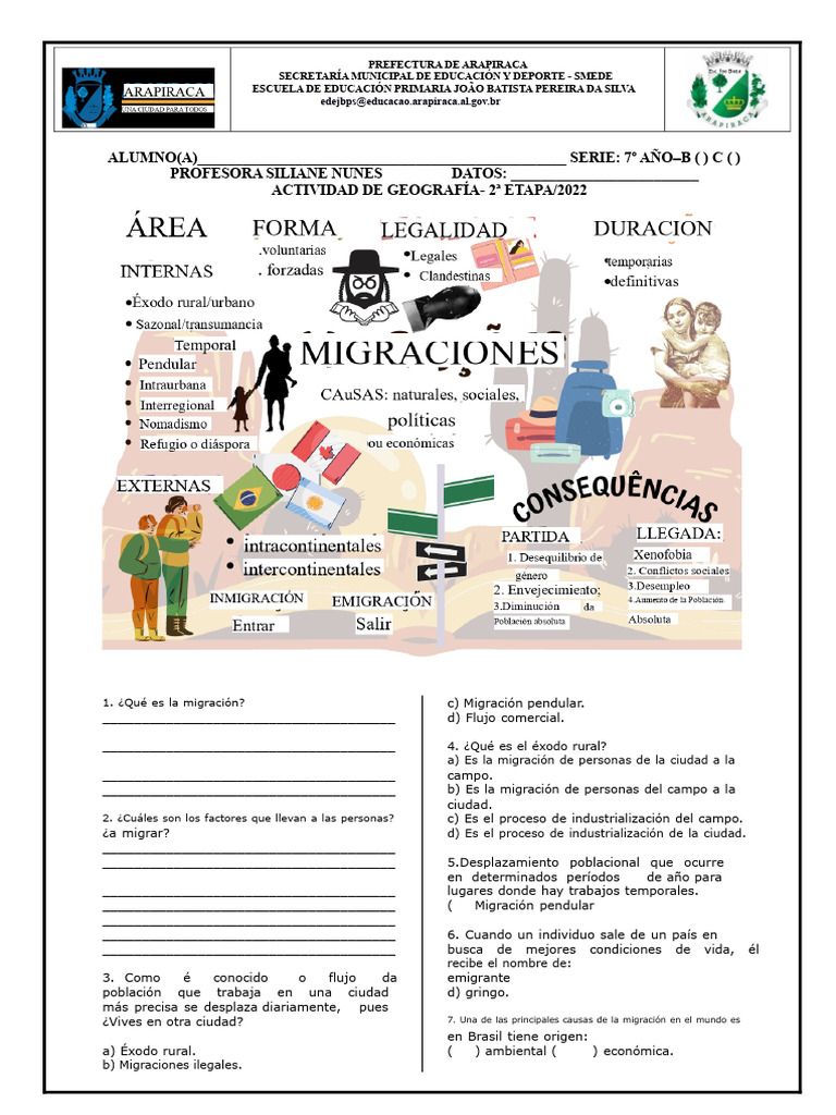 Ejercicio MIGRACIONES Sili | PDF | Migración humana | Brasil