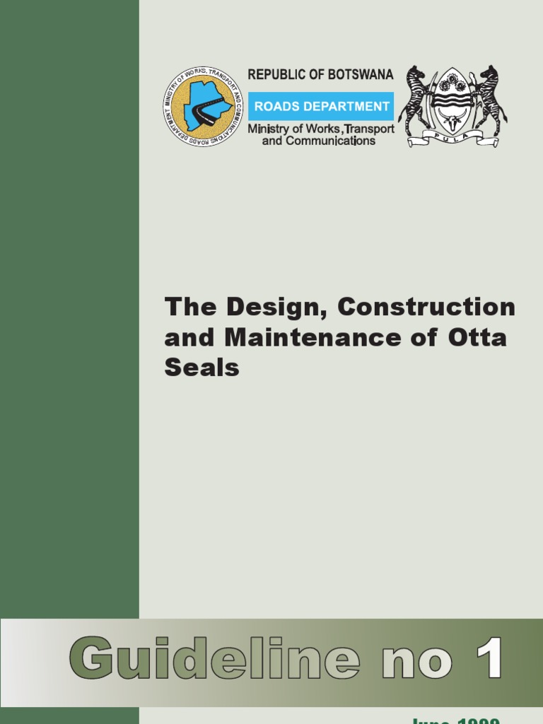 Guideline 1 Design, Construction and Maintenance of Otta Seals PDF