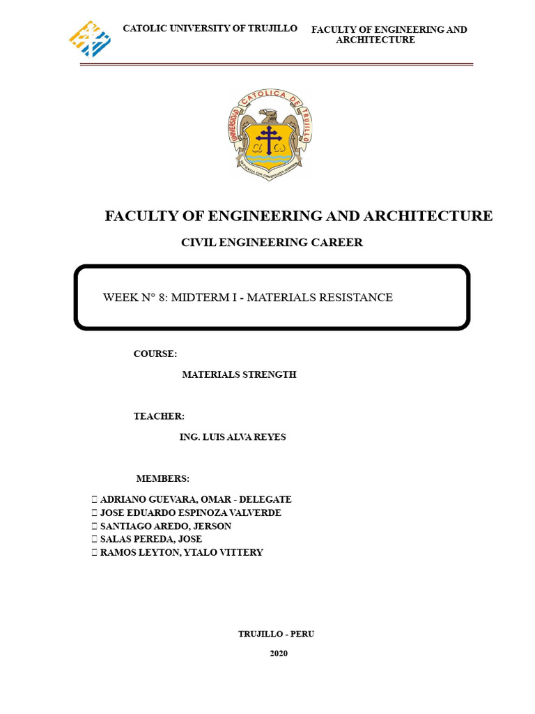 Midterm Exam: Materials Strength 2020 | PDF | Stress (Mechanics ...