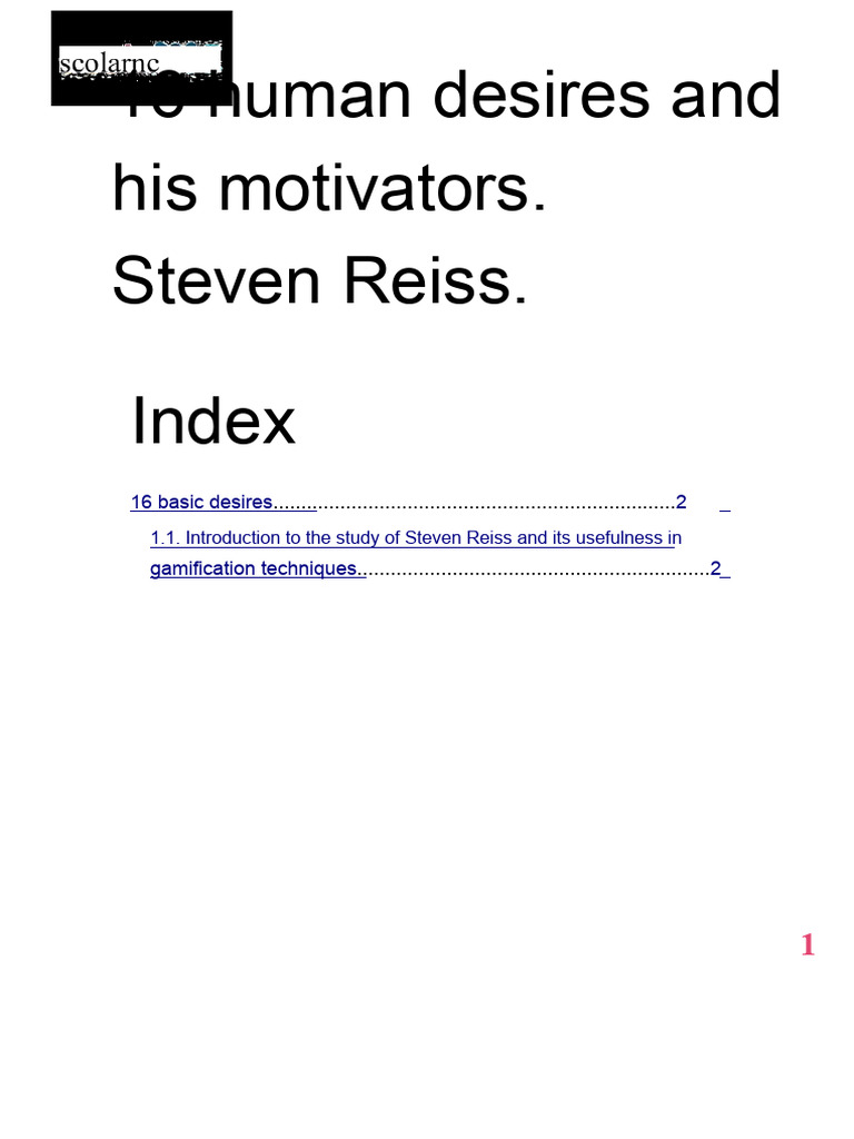 GAMIFICATION MOD1 16 Human Desires and Their Motivations Steven Reiss ...