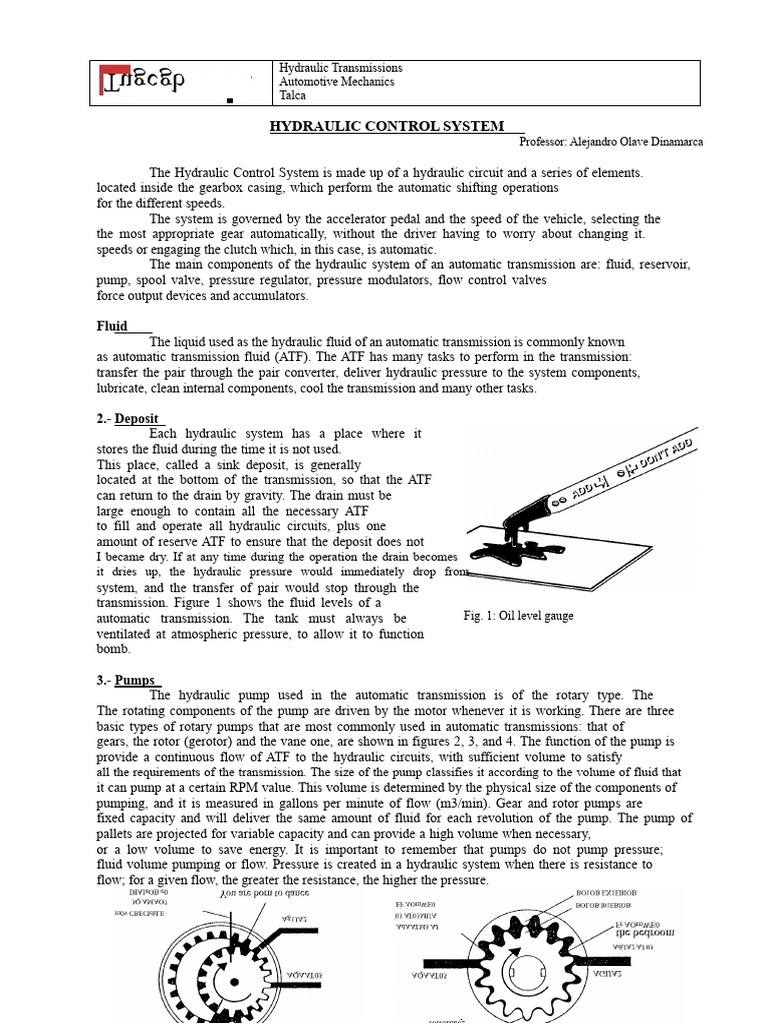 Hydraulic Control Systems in Automatics | PDF | Pump | Automatic ...