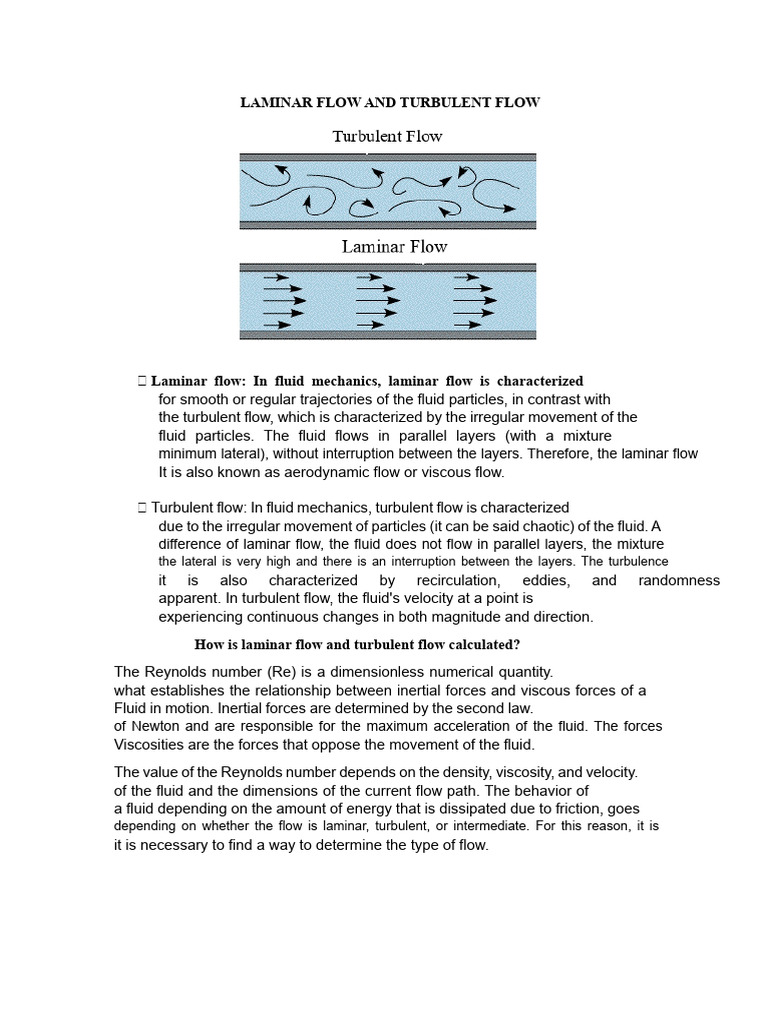 Laminar vs Turbulent Flow Explained | PDF | Laminar Flow | Reynolds Number