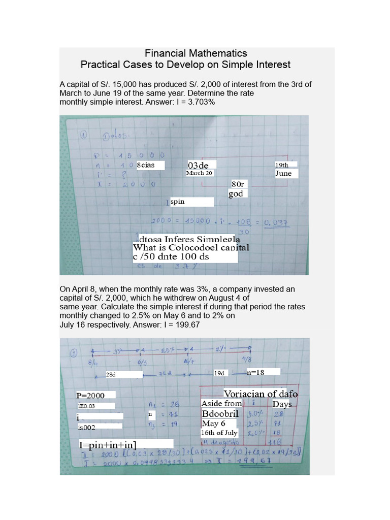 Simple Interest Calculations and Examples | PDF | Interest | Interest Rates